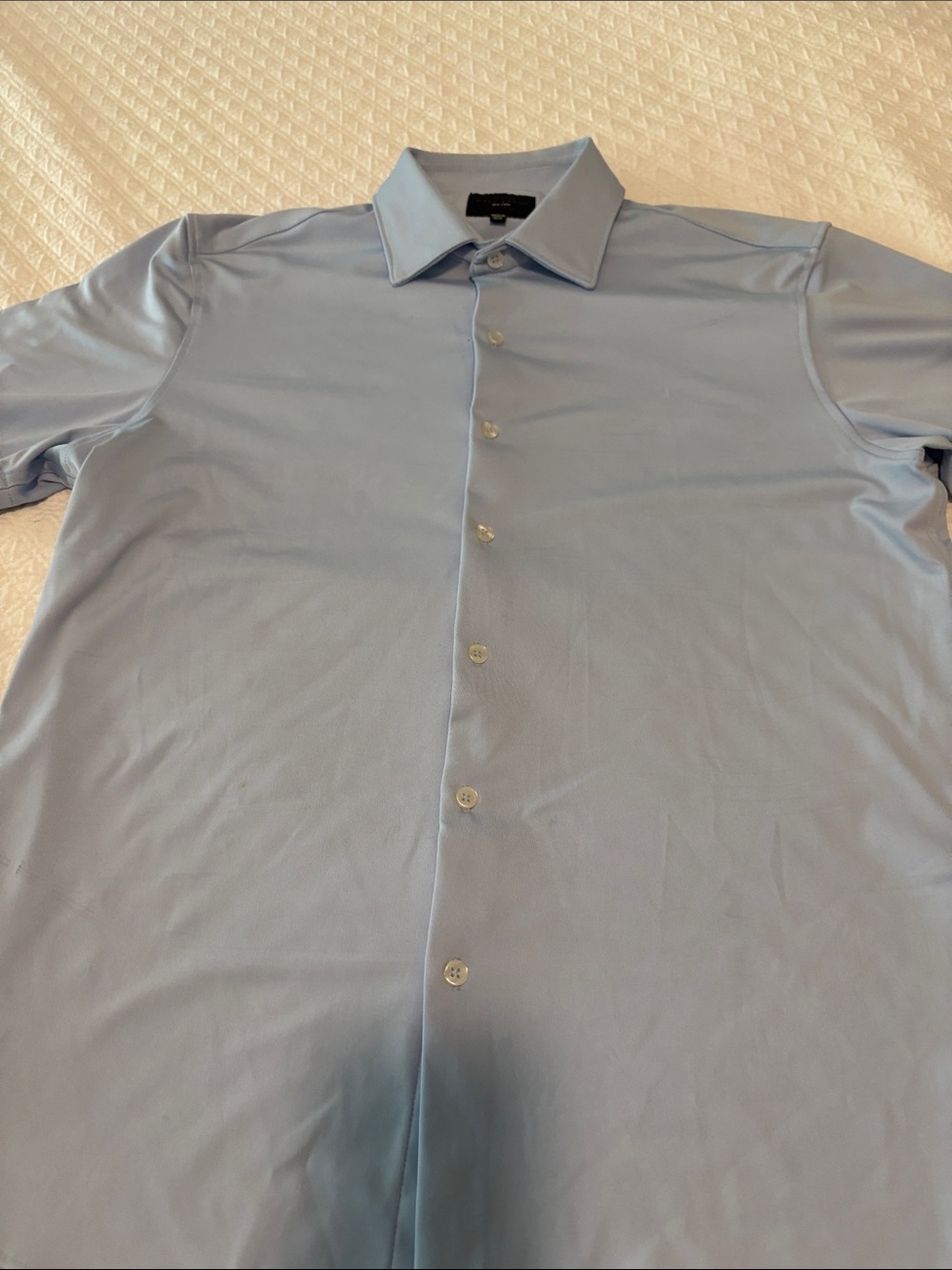 Men's Light Blue Dress Shirt with Spread Collar